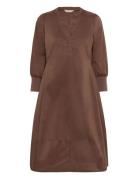 Cuantoinett 3/4 Sleeve Dress Culture Brown