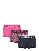 Cotton Stretch Boxer Shorts 3P Björn Borg Pink