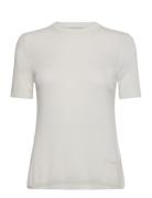 Fine Gauge Viscose Short Sleeve Calvin Klein White