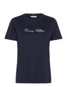 Lurex Script Reg C-Nk Ss Tee Tommy Hilfiger Black