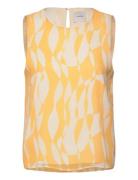 Printed Poly Chiffon Sleeveless Calvin Klein Orange