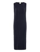 Plisse Sl Midi Dress Calvin Klein Navy