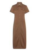 Gold Button Midi Shirt Drs Tommy Hilfiger Brown