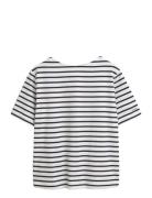 Stripe Boatneck Ss T-Shirt GANT White