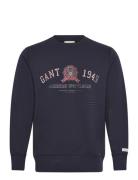 Graphic Sweat C-Neck GANT Navy