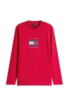 Linear Flag Graphic Ls Tee Tommy Hilfiger Red