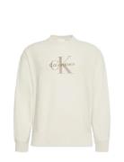 Ls Premium Terry Monologo Cn Swt Calvin Klein Jeans Cream