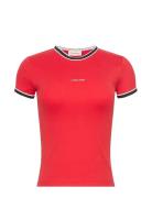Ss Color Block Cotton Rib Baby T Calvin Klein Jeans Red