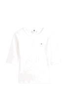 Slim 5X2 Rib C-Nk 1/2 Slv Tommy Hilfiger White