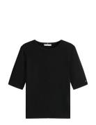 Slim 5X2 Rib C-Nk 1/2 Slv Tommy Hilfiger Black