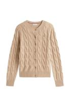 Soft Wool Cable C-Nk Ls Cardigan Tommy Hilfiger Beige