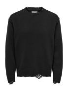 Onstune Rlx Ls Crew Neck Knit Life ONLY & SONS Black