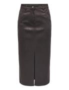 Onlnala Life Faux Suede Slit Skirt Otw ONLY Brown