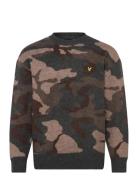 Brushed Camouflage Crew Neck Jumper Lyle & Scott Khaki