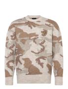 Brushed Camouflage Crew Neck Jumper Lyle & Scott Beige