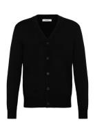 Slhtray Ls Merino Chunky V-Neck Cardigan Selected Black