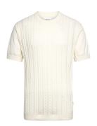 Knitted S/S O-Neck Tee Lindbergh Cream