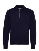 Slhcody Ls Knit Relaxed Half Zip Polo Selected Navy