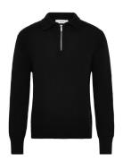 Slhcody Ls Knit Relaxed Half Zip Polo Selected Black