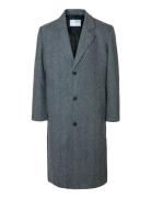 Slhmilos Wool Blend Relaxed Coat #S Selected Grey