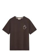 Akvillads Espresso Print S/S Tee Anerkjendt Brown