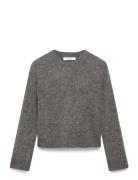 Slfsia Ras Ls Knit New O-Neck Noos Selected Grey