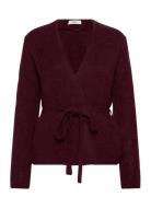Slfgabella Ls Knit Belt Cardigan Selected Burgundy