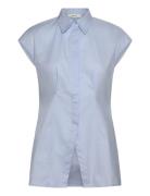 Slfdelia-Fina Slim Ss Shirt Ex Selected Blue