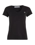 Ck Embroidery Stretch V-Neck Calvin Klein Jeans Black