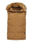 Vintage Everest Faux Fur Gilet Superdry Brown