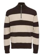 Onsphil Reg 12 Struc Half Zip Knit Noos ONLY & SONS Beige