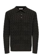Onskicker Life Rlx Ls Cabel Polo Knit ONLY & SONS Black