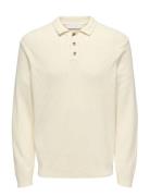 Onslaw Reg Ls Polo Knit Frml ONLY & SONS Cream