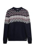 Fairisle Knit Crew Jumper Superdry Navy