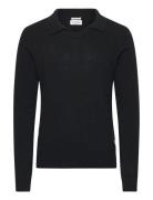 Lambswool L/S V-Neck Polo Lindbergh Black