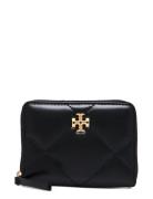 Kira Diamond Quilt Small Zip Around Wallet Tory Burch Black
