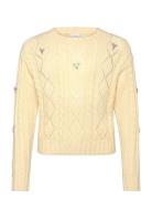 Sweater Pointelle Flowers Lindex Yellow