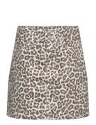 Skirt Twill Leo Print Lindex Yellow