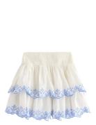 Skirt Flounces And Smock Embr Lindex White