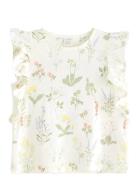 Top Ss Flounces Aop Lindex White