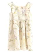 Dress Woven With Frill Aop Str Lindex Cream