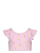 Bikini Top With Frill Aop Lindex Pink