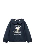 Snoopy-Print Sweatshirt Mango Navy
