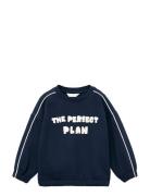 Printed Embossed Sweatshirt Mango Navy