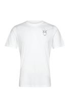 Alder Owl Chest Print Tee - Gots/Ve Knowledge Cotton Apparel White