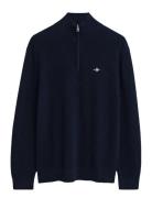 Cotton Merino Ribbed Half Zip GANT Navy