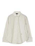Folded Cuffs Over D Striped Shirt Lexington Clothing White