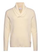Shawl Collar Rib Knit Lindbergh Cream