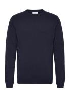 O Neck Recycled Yarn Knit Lindbergh Navy