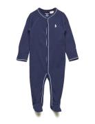Cotton Footed Coverall Ralph Lauren Baby Blue